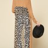 Leopard Chiffon Back Midi Cardigan Long Sleeve Ribbed